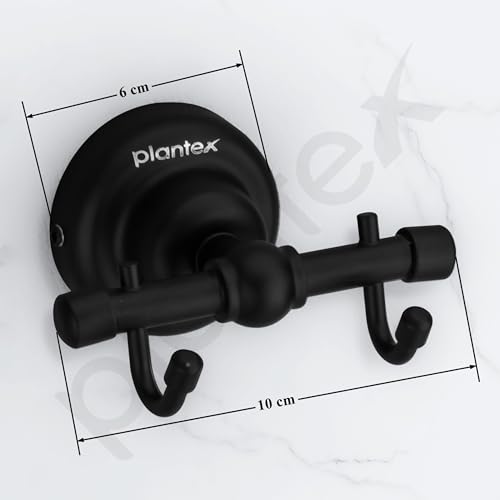 Image of Plantex 304 Grade Stainless Steel Robe Hook /Cloth-Towel Hanger /Napkin Hanger /Bathroom Accessories - Skyllo (Black)