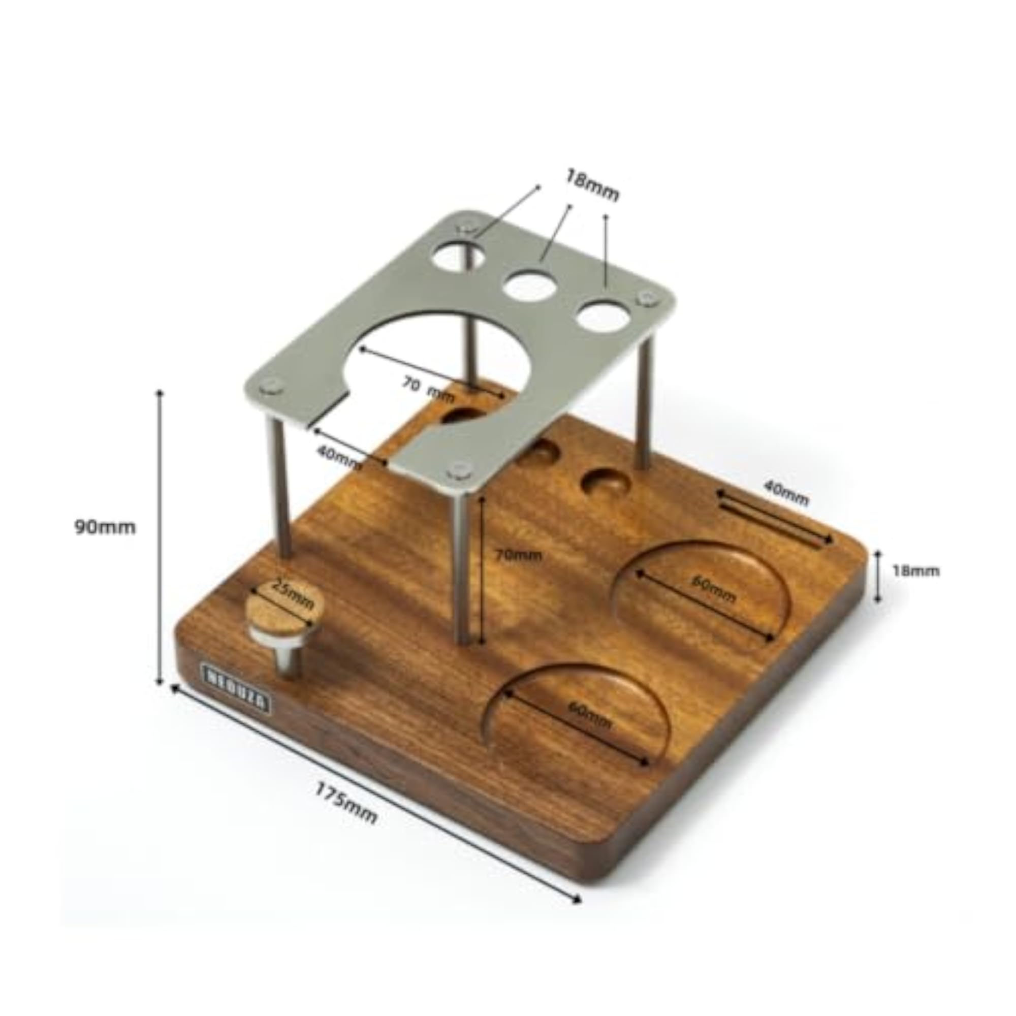 Wooden Base Coffee Portafilter Tamping Plate, 58mm
