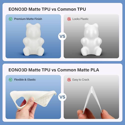Image of Matte TPU Filament 1.75mm, 1kg - Shore 95A Flexible & Durable TPU, Matte White, Low-Gloss Matte Finish, Minimal Layer Lines, for Phone Cases, Wearables & Functional Parts