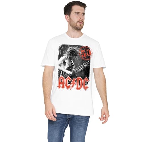 T-Shirt AC/DC Stamp Poster Mixte Idéal pour les Concerts et Sorties Urbaines