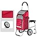 AA-SS Hocker, Einkaufstrolley, faltbar, mit Sitz, älter, faltbarer Einkaufstrolley, Kinderwagen, Transportwagen, Supermarkt, zum Klettern von Treppen mit 2 Rädern, wasserdicht A2