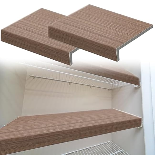 Removable Closet Shelf Covers With Imitation Wood Grain Pattern, PVC Wire Rack Liner For Kitchen Bedroom Office Enhances Aaesthetic, Ready-to-use(Set of 1,20x12x2.4in/51x31x6cm)