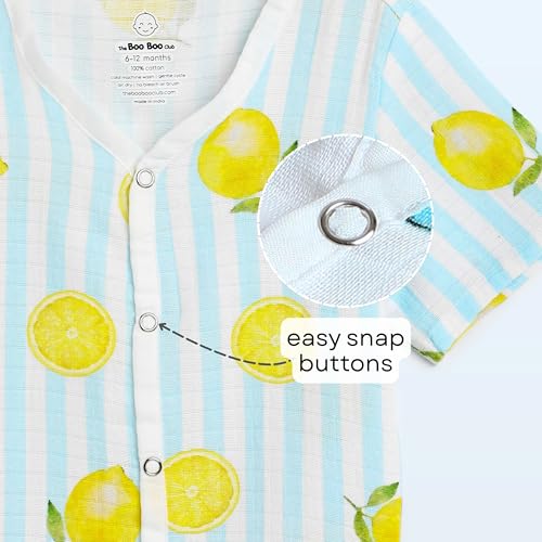 Image of The Boo Boo Club Kid'S 100% Muslin Organic Cotton Printed Button Shirt and Short Set | Half Sleeve Shirt | Summerwear Set | Kids Cothing Wear Set