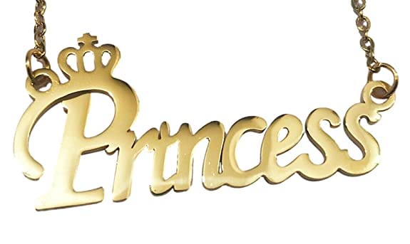20 inches stainless steel (Princess) Name Pendants for women and girls with Golden Chain love locket for Gifting Jewellery-image-21