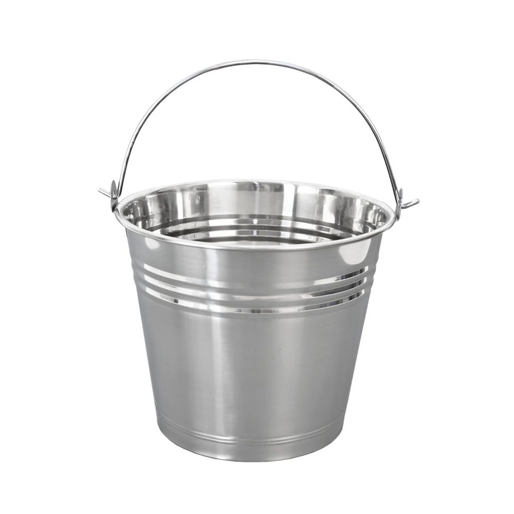 ORION Stainless Steel Bucket with Carry Handle in Various Sizes 5L / 10L / 14L Size 5L
