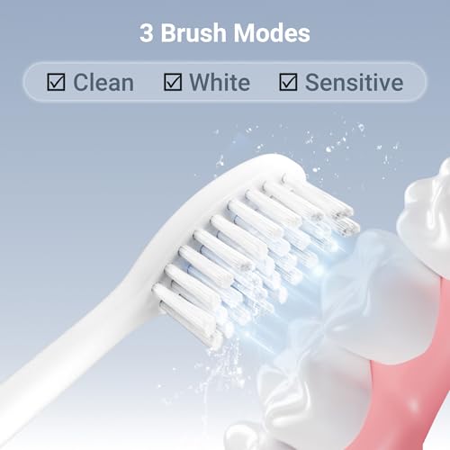 Image of Zebronics Dent L20 Rechargeable Electric Toothbrush, Sonic Technology 30000 VPM, 3 Cleaning Modes, IPX7 Waterproof, Upto 40 Days Battery Backup, Type-C, Travel Case, 2 Extra Brush Heads (White)