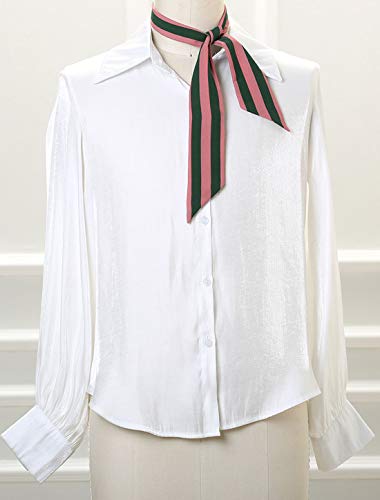 Allegra K Women Polka Dots Stripe Heart Print Skinny Scarf Sharp Neck Scarves Double-Sided Neckerchief2