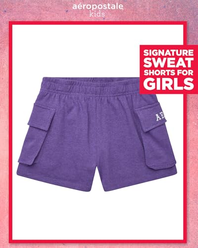 AEROPOSTALE Girls' Fleece Cargo Shorts - Soft Stylish Casual Active Shorts with Elastic Waist and Side Pockets (Sizes: 7-16)2