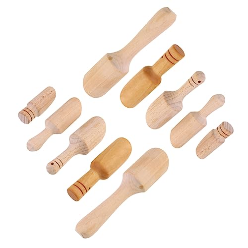 OUNONA 10Pcs Wooden Salt Spoon Premium Kitchen Seasoning Spoons for Salt Sugar Tea Bathing Comfortable Wooden Handle for Home Restaurant Use