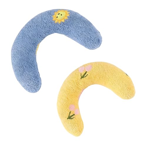 NUDVMUCH Almohada en Forma de U para Mascotas - 2 Pcs Almohada Calmante para Perros y Gatos, Juguete Suave, Adecuado para Dormir, Jugar y Descansar Cómodamente