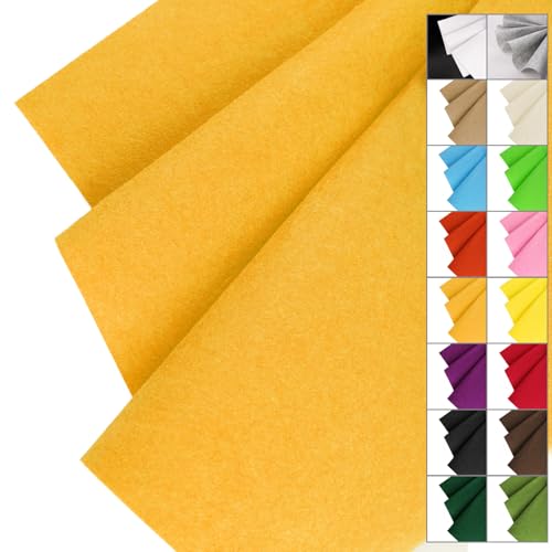 Image of IONTACH 36 inch X 36 inch Stiff Felt Fabric 1.2mm Thick (Gold Yellow)