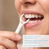 Y-From Patyczki z nicią dentystyczną do zębów trzonowych, 150 sztuk, w kształcie litery Y z wykałaczką, do przednich i tylnych przestrzeni międzyzębowych