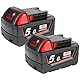 2X Powarobor M18B5 18V 5,0Ah Ersatzakku Kompatibel mit Milwaukee M18 18Volt Akku 48-11-1860