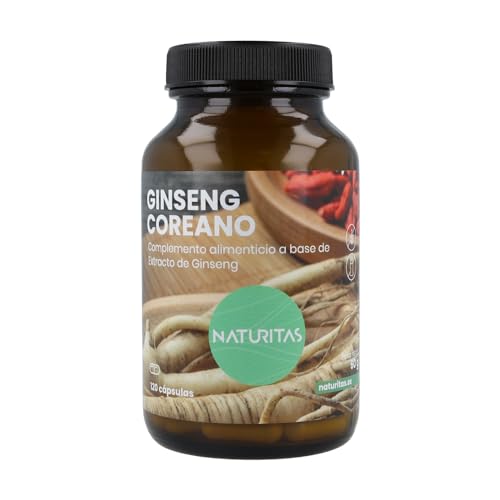 Ginseng coreano 120 Cápsulas Naturitas Essentials | Combate la fatiga | Complemento alimenticio