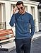 COOFANDY Men's Long Sleeve Polo Knit Business Casual Dress Sweater Textured Button Collared Sweaters with Collar Slim Fit Golf Pullovers Dark Blue