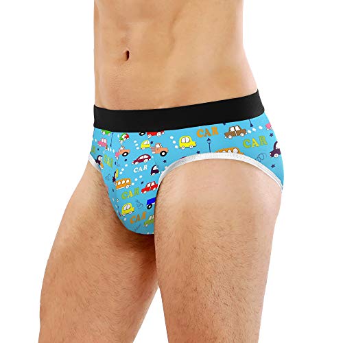 Cartoon Colorful Truck Mens Briefs Underwear Breathable Classic Briefs with Stretch Waistband - 1 Piece (Size S-3XL)4
