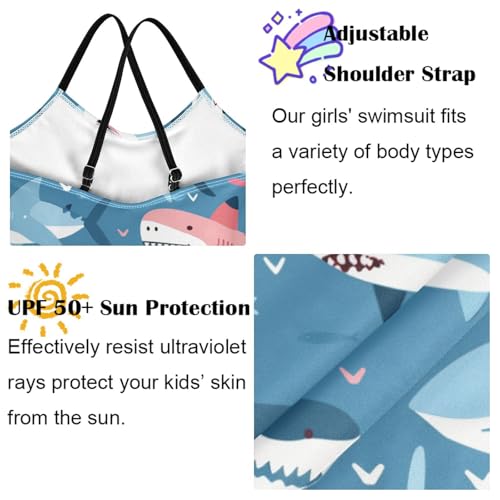 Image of Girls One Pieces Swimsuit Cute Beach Swimwear with Adjustable Strap 3-10 Years