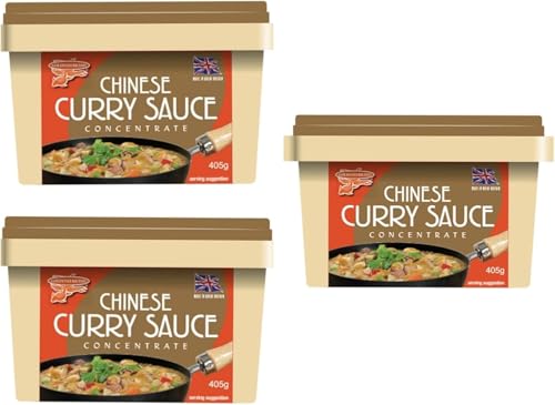 Chinese Curry Sauce Paste 405g (Pack of 3)| Authentic Takeaway-Style Curry Flavour | Ready-to-Use Concentrated Paste | Ideal for Stir-Fries Curries & Noodles