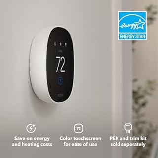 ecobee Smart Thermostat Essential - Energy Star Certified programmable Wi-Fi Thermostat - Works with Siri, Alexa, and Google Assistant