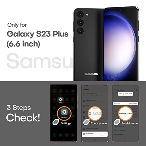 Image of TOCOL 3 in 1 for Samsung Galaxy S23 Plus Case, [Upgraded Full Camera Protection] [Military Grade Drop Tested] Translucent Matte Back, Non-Slip Cover for S23+ 6.6'', Matte Black