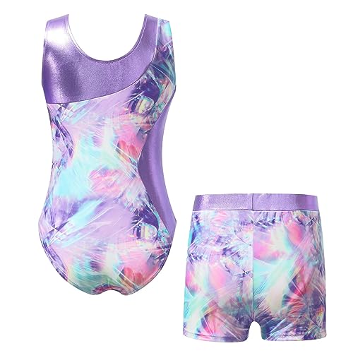 Kids Sleeveless Gymnastics Leotard and Boyshorts Set 2 Pieces Practice Outfits Tumbling for Girls2