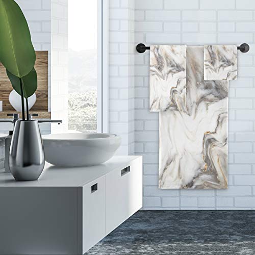 Cataku Towel Bathroom Sets, Marble Towels 3-Piece, 1 Bath Towel, 1 Washcloth, 1 Hand Towel, White And Gold Decorative Towel Set Of 3 Soft Luxury For Home Kitchen Hotel Gym Swim Spa #TOP5