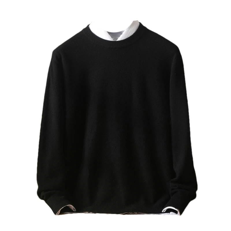 Men's O-Neck Pullover Solid Color Loose Casual Sweater Spring Autumn Knitwear