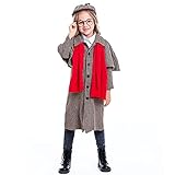 [Diki Home] ハロウィーン 子供コスチューム 中性 子供服 映画の衣装 for 名探偵ホームズ シャーロック キッズコスチューム フェスティバル コスプレ 誕生日 発表会 105cm-165cm (子供-中性, XL150-165)