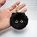 Spenlly 2Pcs Cute Cat Plush Keychain for Backpack, Kawaii Cat Pom Pom Car Keyring Purse Charms Decoration for Women Girls (Black White)