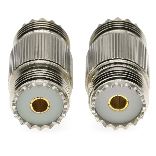 Adaptador coaxial SO239 hembra a PL259 hembra 2 piezas miniatura 2