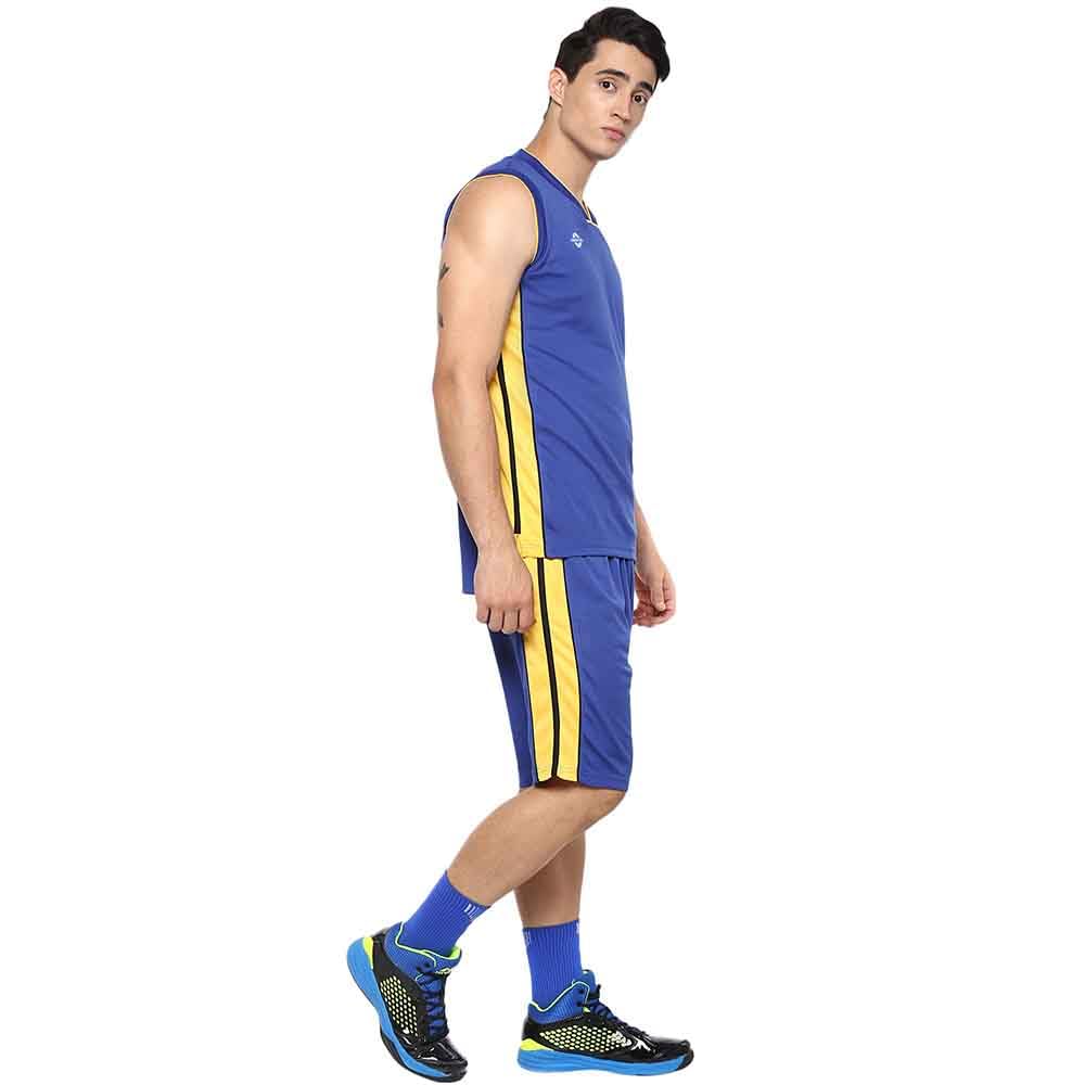 Nivia Panther Basketball Jersey Set for Men (XXL, Royal Blue/Lemon Yellow) 2