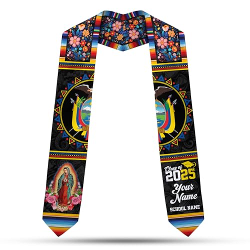 MonkeyVan Ecuadorians Graduation Sash Custom Ecuadorians American Flag Graduation Sash 2025 Ecuador Graduation Stole Ec20