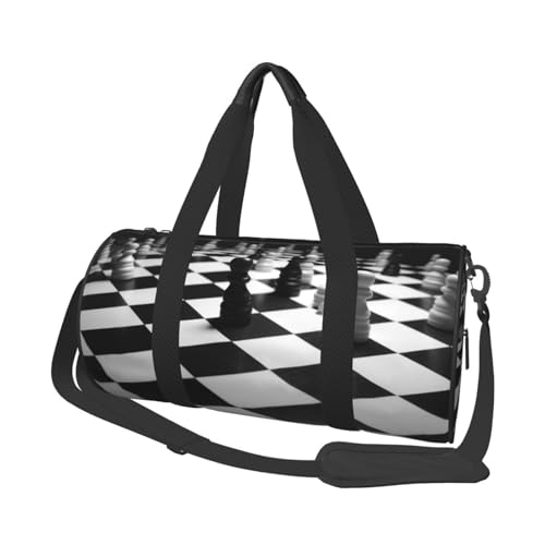 Travel Bag For Women,Black White Chess Checkerboard Print Personal Item Duffle Bags,Weekend Travel Duffel Tote Bag,Travel Sport Gym Bag For Men,Airplane Travel Essentials For Flying