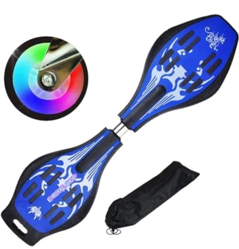 Image of E-ROYAL SHOP Metal Waveboard with 360 Degree Rotating Lights On Wheels | Anti Slip Concave Platform | Skate Board | Caster Board | Rip Stick Wave Board (Color May Vary)