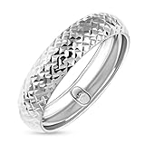 TJC ROYAL BALI COLLECTION 9ct White Gold Band Ring for Women Size N Solid Plain in Glossy Finish Metal Wt. 0.87 Grams