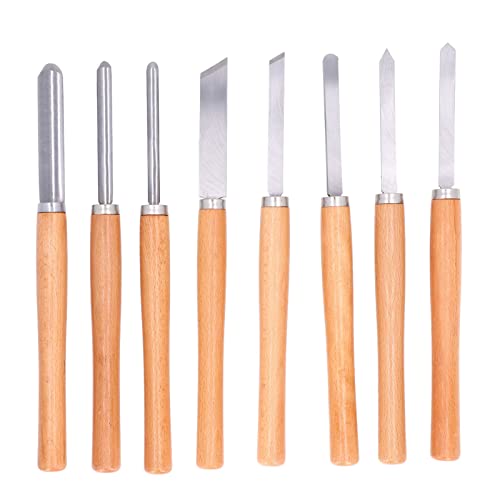 Set profesional de 8 herramientas para torno con cabezas de acero manganeso miniatura 2