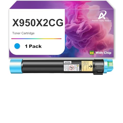Compatible Toner Cartridge X950 Replacement for Lexmark X950X2KG X950X2CG X950X2MG X950X2YG for X950 X952 X954 Printers, High Yield, Clear Print Quality 1 Cyan
