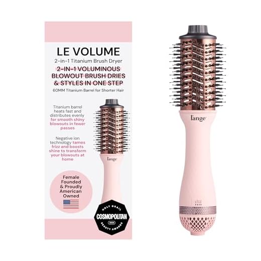 L'ANGE HAIR Le Volume 2-in-1 Titanium Brush Dryer Blush | 60MM Hot Air Blow Dryer Brush in One with Oval Barrel | Hair Styler for Smooth, Frizz-Free Results for All Hair Types