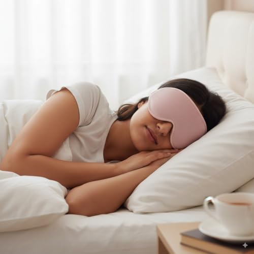 Image of 3D Sleep Mask for Women & Men - Ultra-Soft Contoured Eye Mask Blindfold, Adjustable Strap, Lightweight Memory Foam, 99% Shading Rate, Breathable & Comfortable for Sleep, Travel, Shift Work - PINK