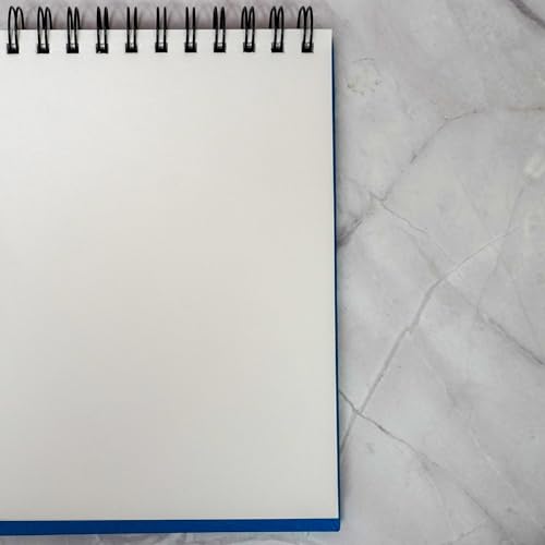 Image of NOTEHOUSE A5 Landscape Spiral Sketchbook (14x21 cm) | 96 Unruled White Thick Pages | Professional Drawing Notebook | Blue Hard Cover Art Book for Artists & Students
