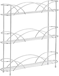 3 Tier Spice & Herb Rack - Non-Slip Free Standing Kitchen Organiser Pantry Storage - New & Improved Design - Chrome Plated