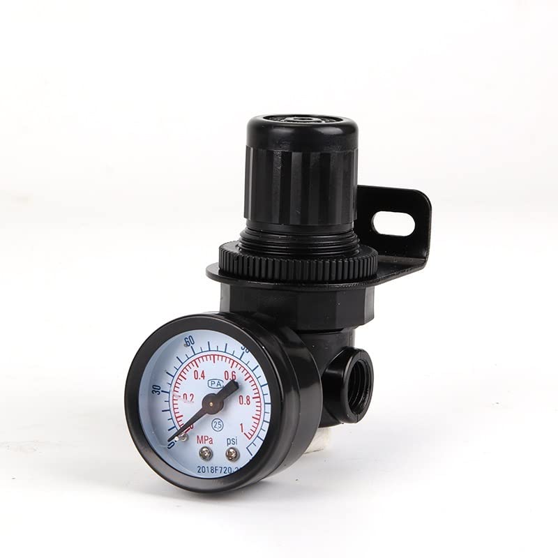 MANGAO NAR-200-RNKG G1/4 Pneumatic Pressure Regulating Valve Reducing R07 Regulator with Gauge and Bracket Zinc Alloy NAR200 (Color : NAR-200 NO Gauge)