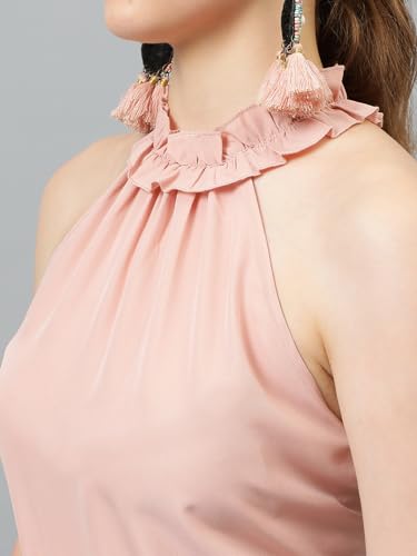 Image of KOTTY Women's Casual Sleeveless Solid Pink Top