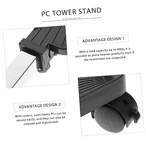 Soporte móvil para torre de computadora con ruedas, soporte para CPU ventilado y de alta estabilidad para uso en casa y oficina miniatura 2