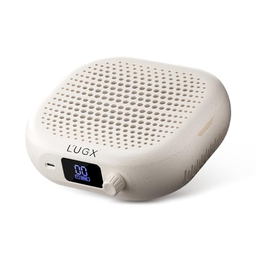 Image of L'UGX Rechargeable Nail Dust Collector Profesional - Compact Dust Collector Nail Tech with Strong Suction, 10-Speed Turbo Fan, LED Display Nail Dust Cleaner for Home & Salon Use - Stardust Beige