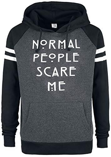 American Horror Story Normal People Scare Me Hombre Sudadera con Capucha Jaspeado Negro/Gris XXL