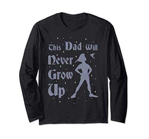 Disney Peter Pan This Dad Will Never Grow Up Silhouette Manche Longue
