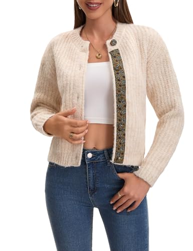 Women's Cardigan Sweaters Cable Knit Crochet Cotton Fall Jackets Button Up Chunky Trendy Outfits2