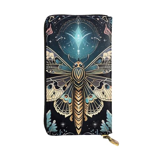 Women's Long Cash Wallet, PU Leather Elegant Clutch Change Purses with Zipper, Travel, Gifts (Luminous Ladybug Print)