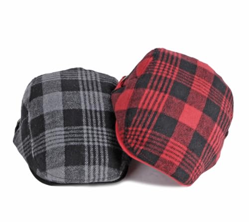 Image of Quanhaigou Unisex Denim Newsboy Hats Flat Ivy Gatsby Cabbie Driving Berets Hat Cotton Dad Cap for Men Women